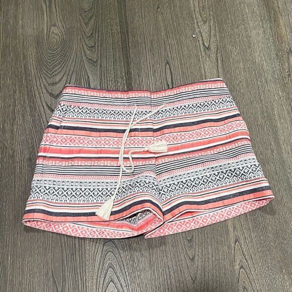 Loft The Rivera Short Pink Black Aztec Print Cotton Size 4 - Picture 1 of 8